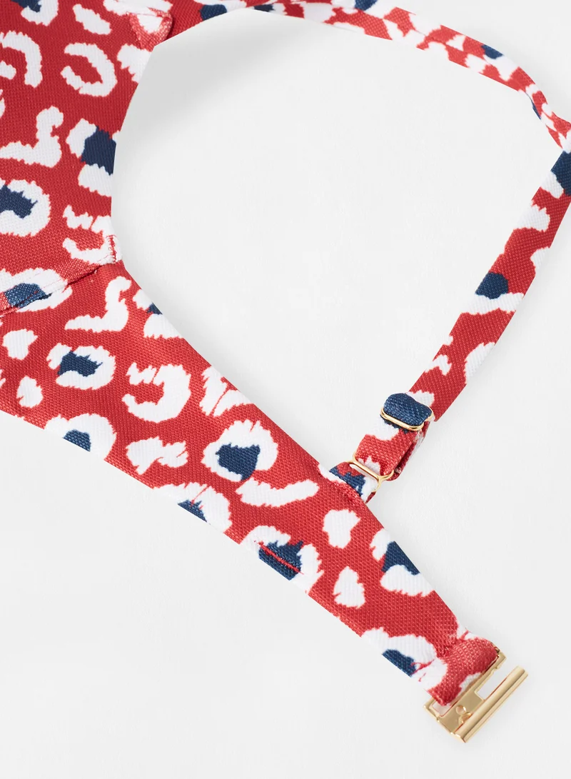 BLU4U Printed Padded Bra Red