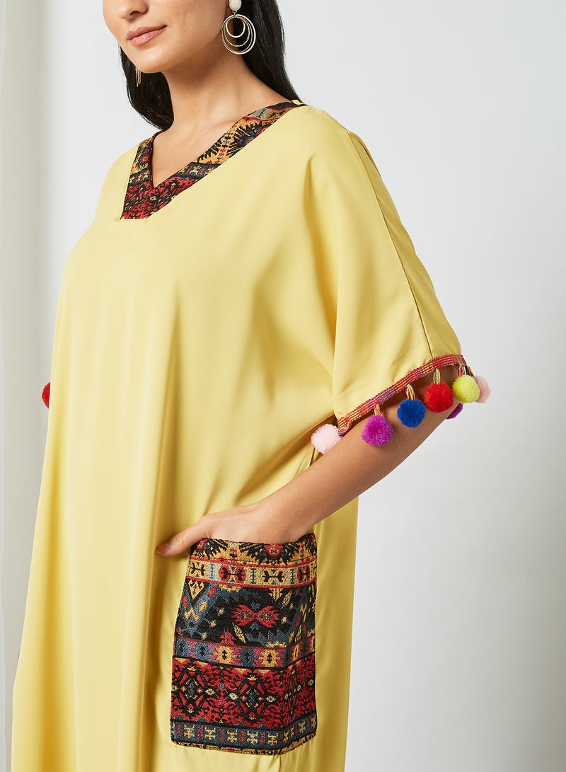 Bousni - Classic Modest Jalabiya Yellow - Image 1