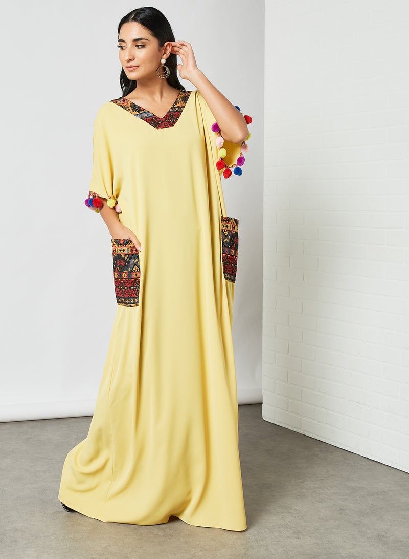 Bousni - Classic Modest Jalabiya Yellow - Image 1