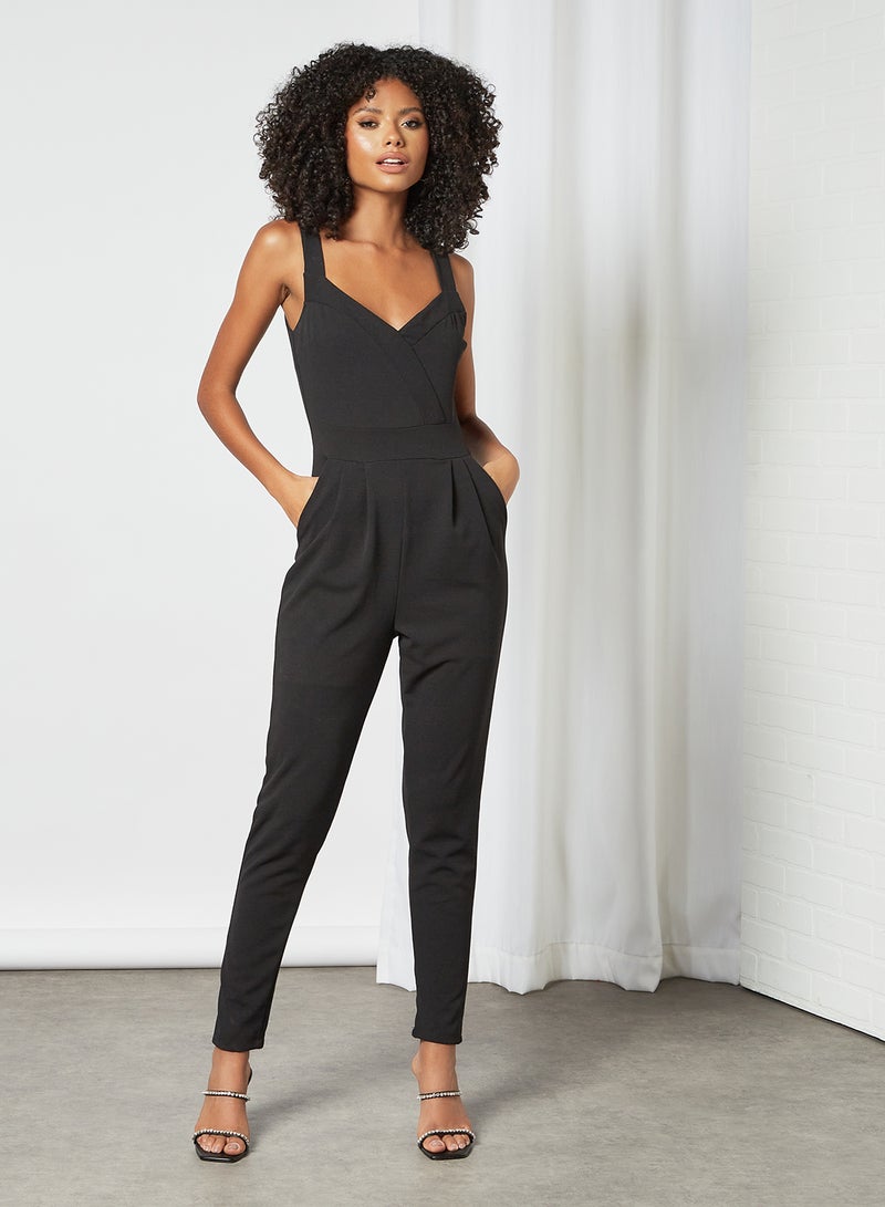 WaL G Italy - Anastashia V-Neck Jumpsuit Black - Image 1