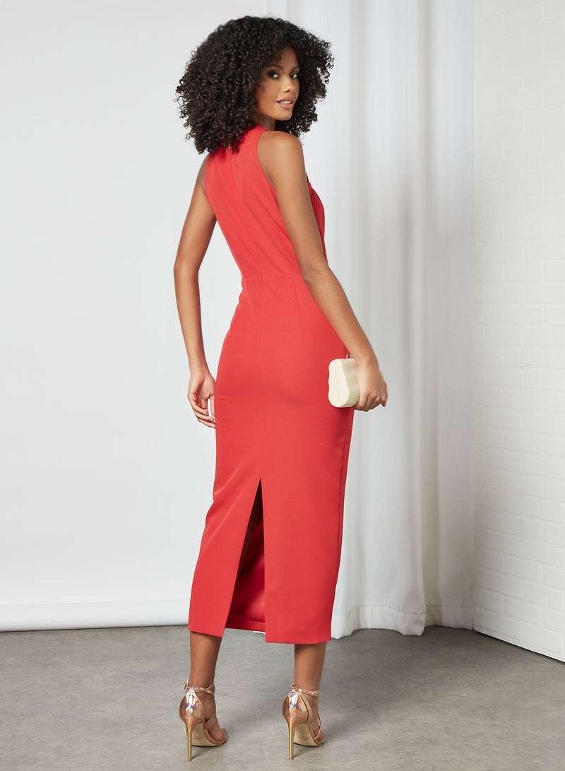 Bardot - Cut-Out Midi Dress Red - Image 1