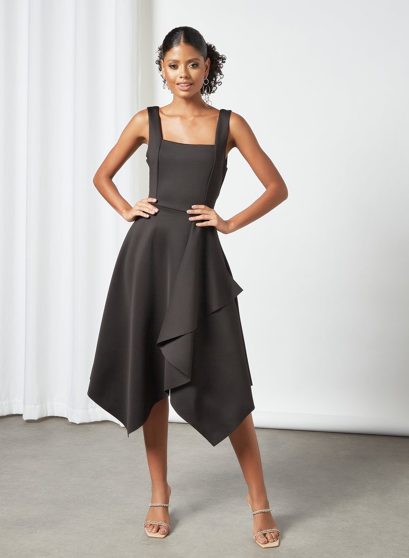 WaL G Italy - Square Neck Midi Dress Black - Image 1