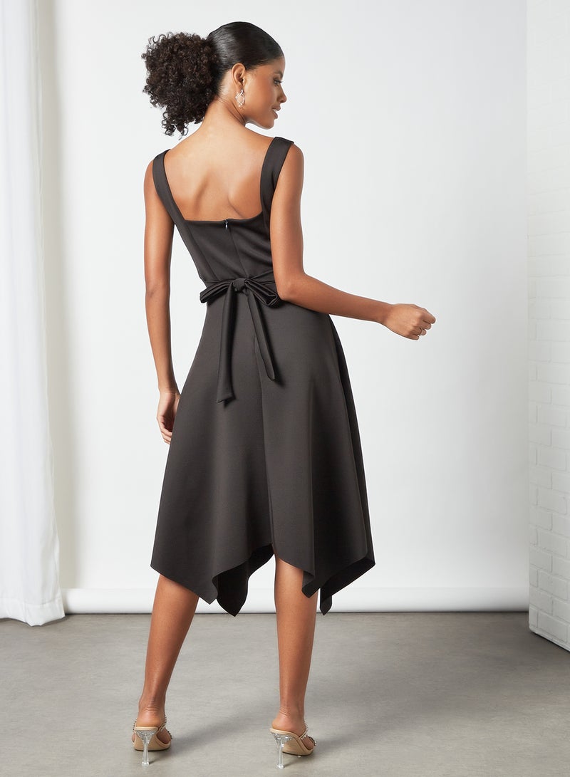 WaL G Italy - Square Neck Midi Dress Black - Image 1