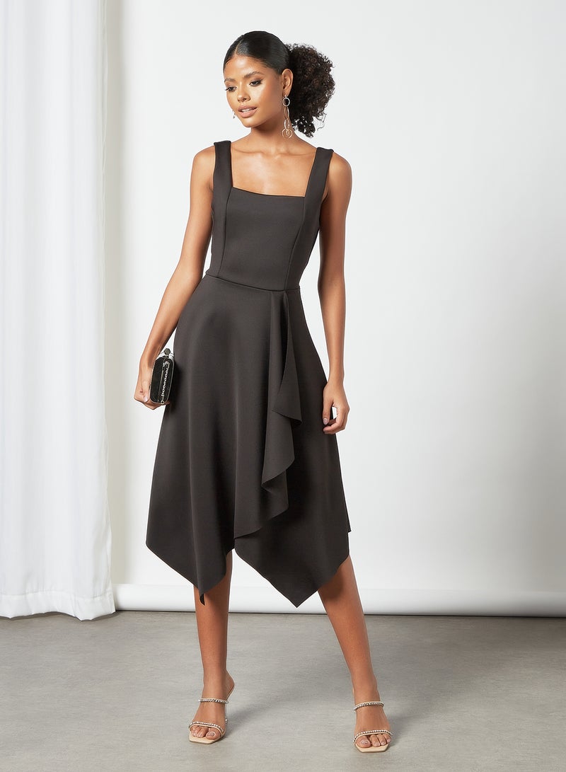 WaL G Italy - Square Neck Midi Dress Black - Image 1