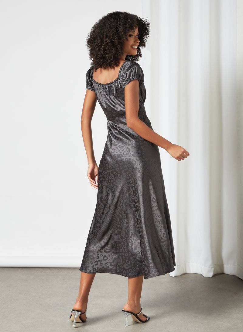 Bardot - Leopard Print Midi Dress Black - Image 1
