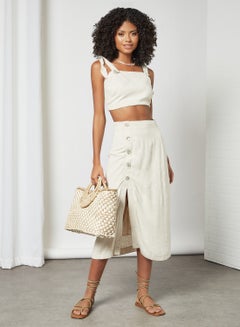 Bardot Tie Up Crop Top Off-White  - Image 2