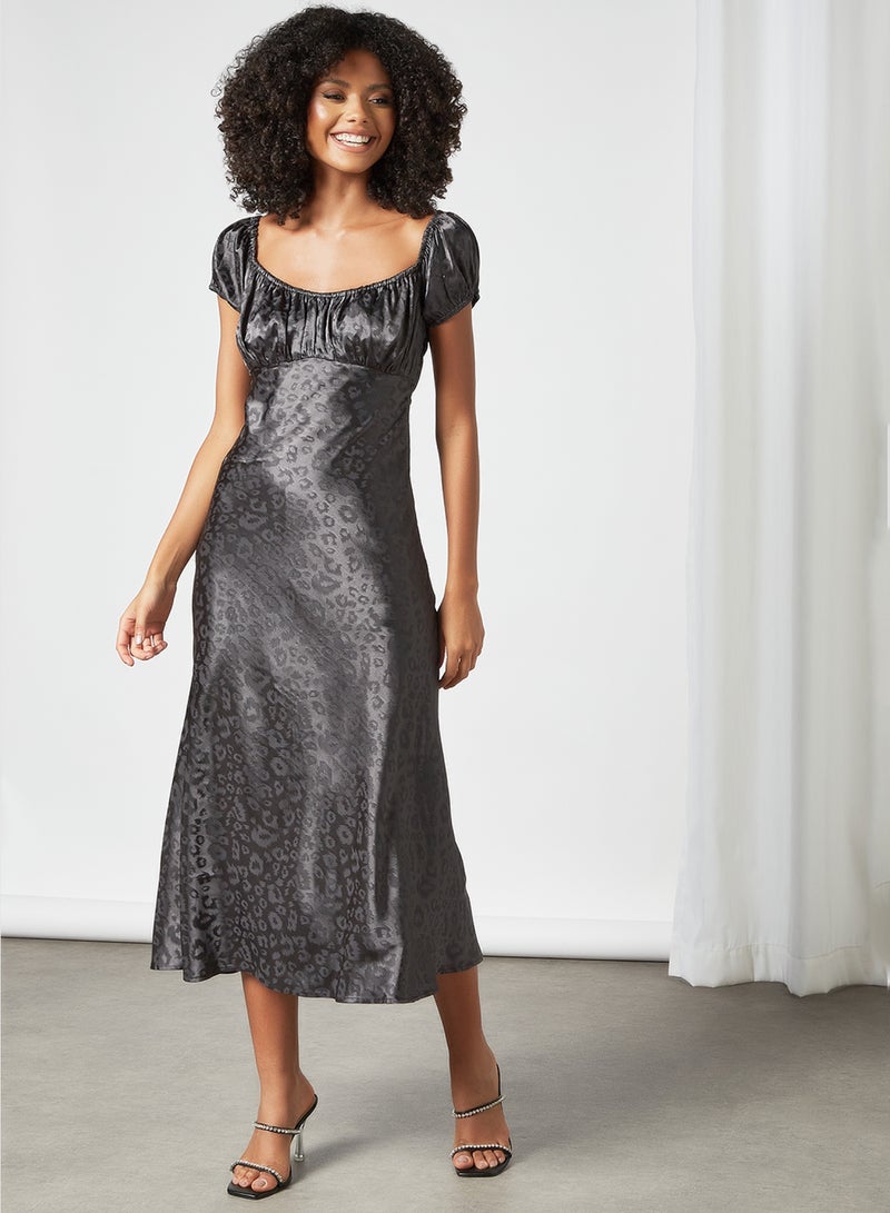 Bardot - Leopard Print Midi Dress Black - Image 1