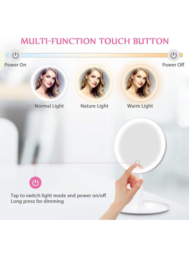 Rock Pow - Table Lamp Makeup Mirror White - Image 1