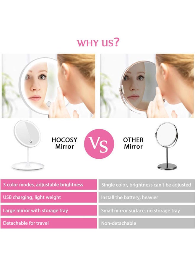 Rock Pow - Table Lamp Makeup Mirror White - Image 1