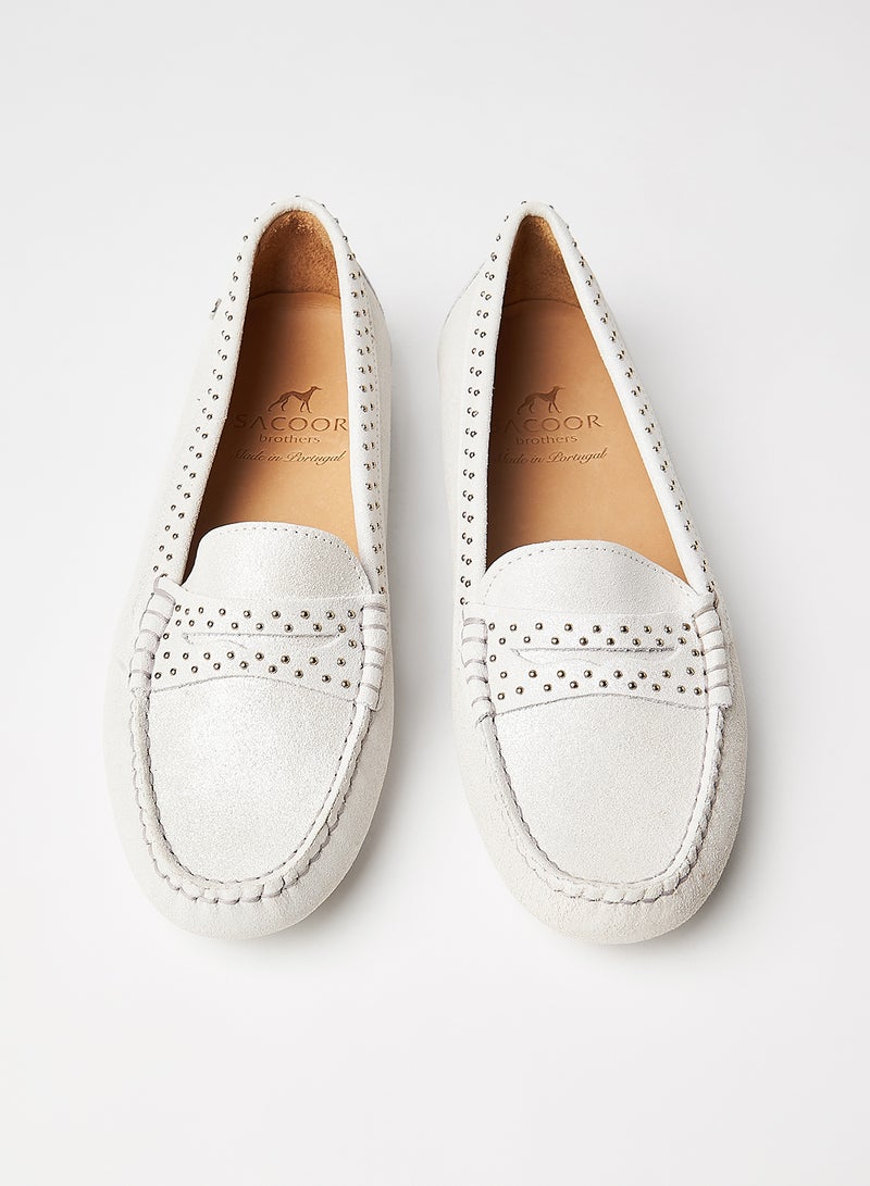 Sacoor Brothers - Genuine Leather Drivers Silver - Image 1