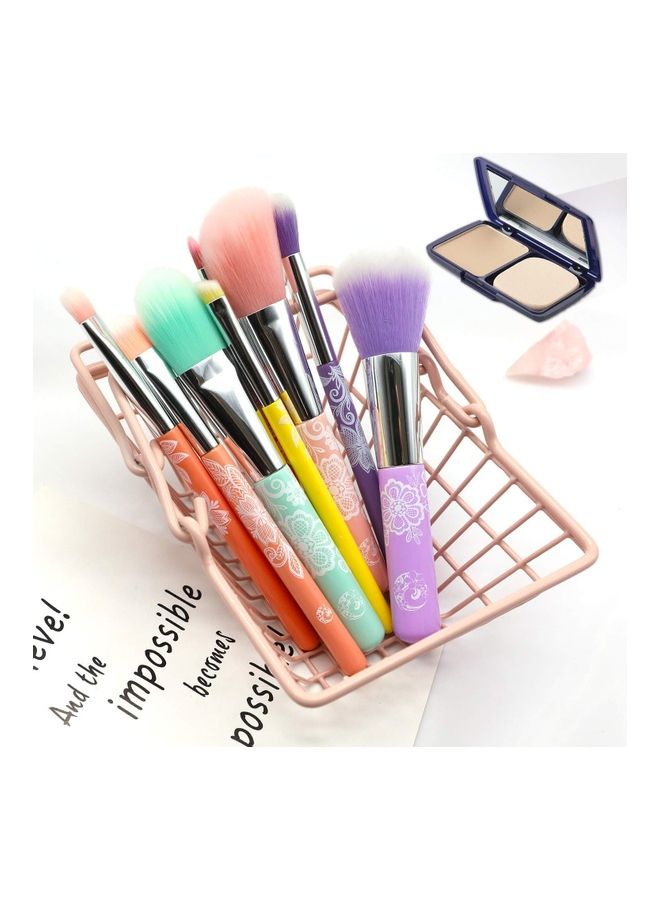 Rock Pow 8-Piece Rainbow Makeup Brush Set With Case Multicolour - Image 2