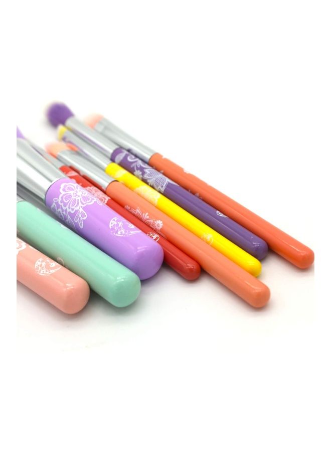 Rock Pow 8-Piece Rainbow Makeup Brush Set With Case Multicolour - Image 4