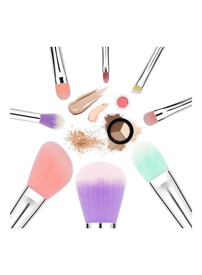 Rock Pow 8-Piece Rainbow Makeup Brush Set With Case Multicolour - Image 5