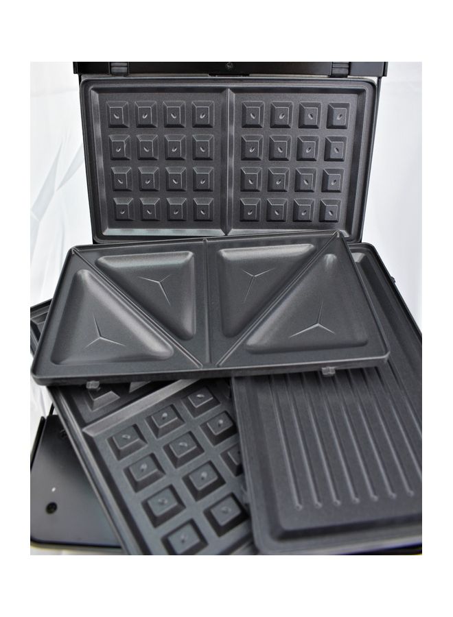 sokany 3 In 1 Electric Sandwich Maker 750 W KJ-303 Black/Silver  - Image 3