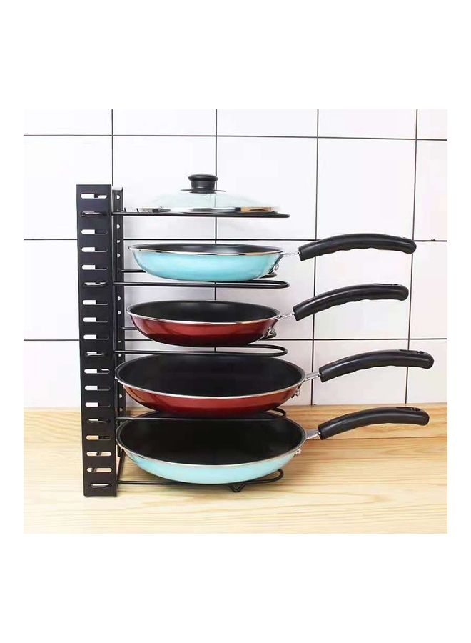 Mutli-Tiers Expandable Kitchen Rack Black 30x20x38cm - Image 1