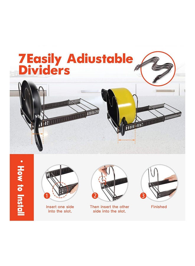 Mutli-Tiers Expandable Kitchen Rack Black 30x20x38cm - Image 2