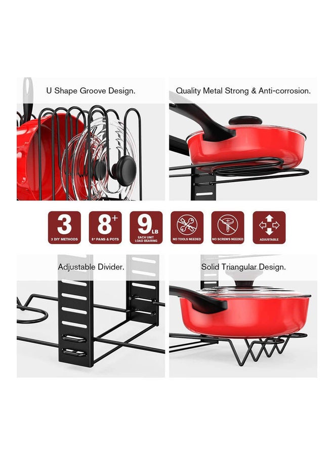 Mutli-Tiers Expandable Kitchen Rack Black 30x20x38cm - Image 3