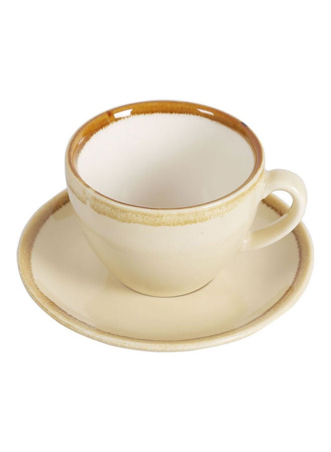 Sharpdo Kiln Coffee Cup And Saucers Multicolour 13 x 10.5 x 7.5cm - Image 1