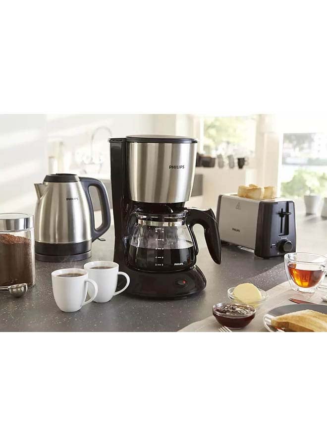 Philips - Drip Coffee Maker - Up to 15 Cups, Glass Jug, Auto Off Function, 1.2 L 1080 W HD7462/20 Black & Metal - Image 1