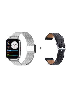 Smartwatch G3 Talk All Day Heart Rate And O2 Level Monitoring With IP67 Water Resistance Along With Arabic Interface And Leather Strap Silver