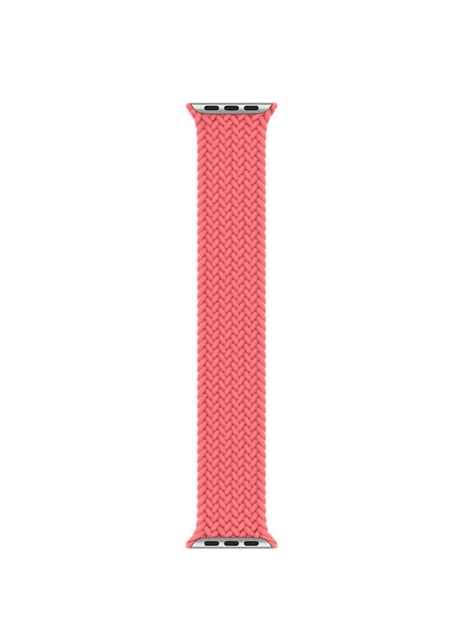 MARGOUN Braided Solo Loop Elastic Replacement Band Medium for Apple Watch 42/44/45mm pink  - Image 3