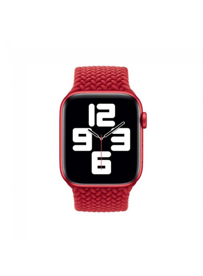 Braided Solo Loop Elastic Replacement Band Medium for Apple Watch 42/44/45mm red