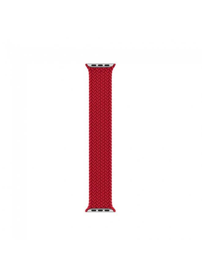 Braided Solo Loop Elastic Replacement Band Medium for Apple Watch 42/44/45mm red