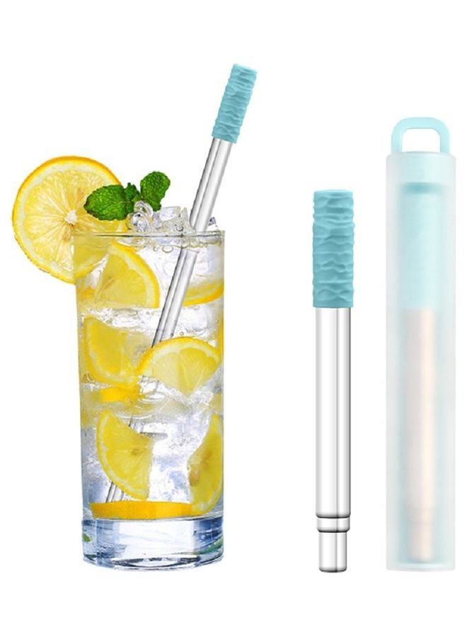 ماصة جيب قابلة للطي مصنوعة من الستانلس ستيل باللون: الأزرق/الفضي - Image 3