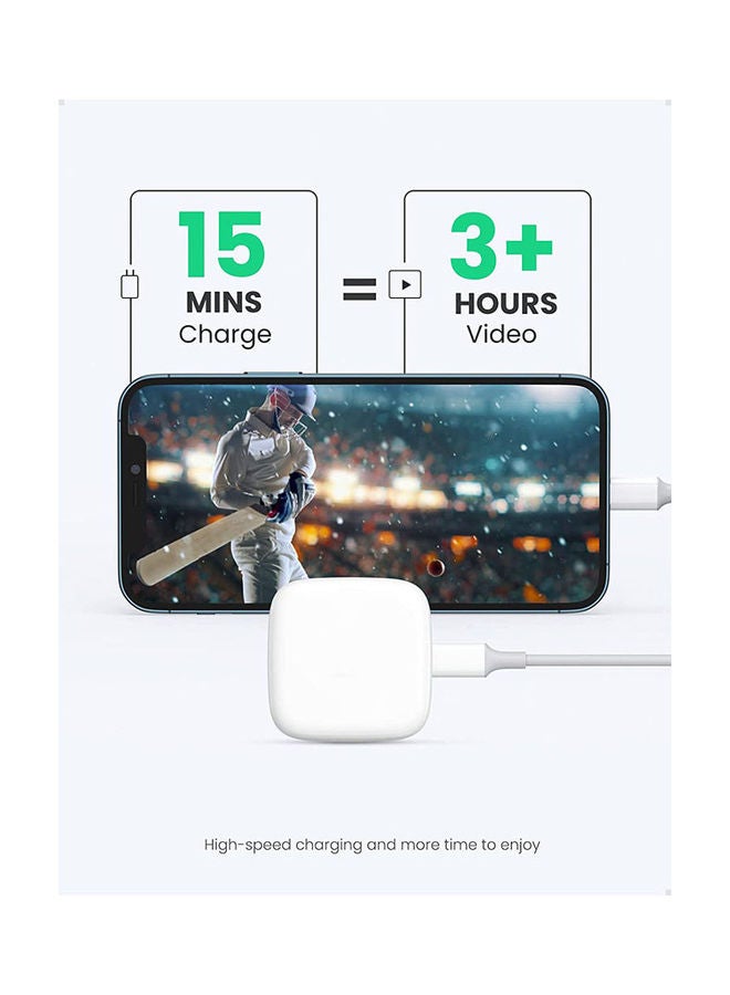 Rock Pow Fast Charging Type C Charger With Cable White - Image 4