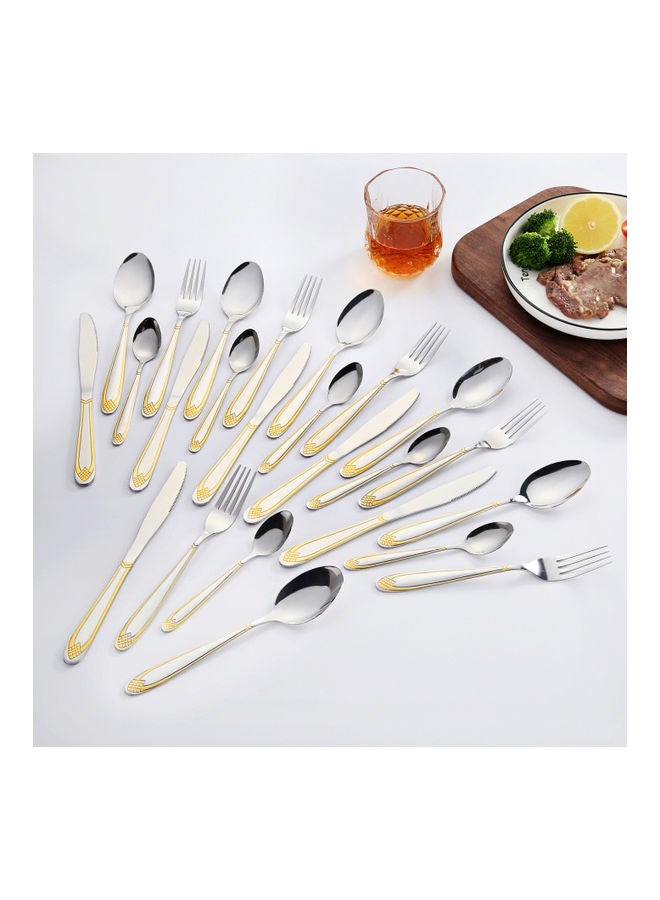 Sunhome 24-Piece Stainless Steel Cutlery Set Silver  - Image 2