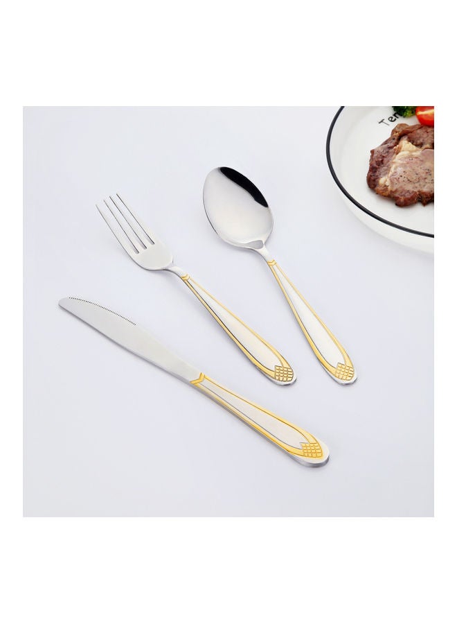Sunhome 24-Piece Stainless Steel Cutlery Set Silver  - Image 3