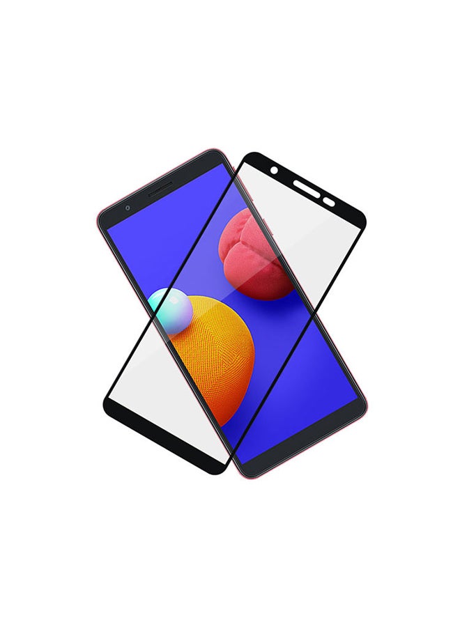 MOCOM 9D Tempered Glass Screen Protector For Samsung Galaxy A01 Core Black/Clear 