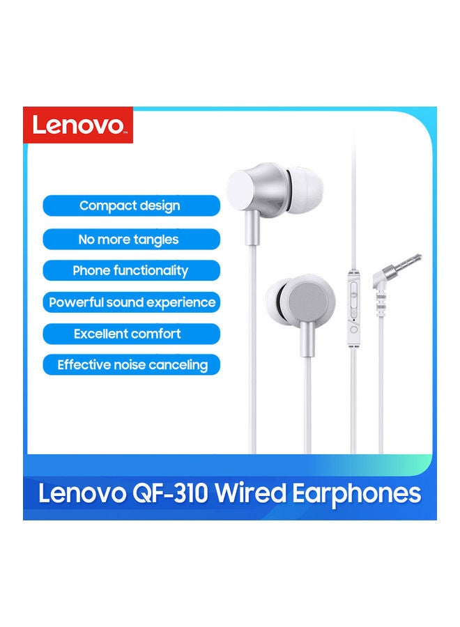 Lenovo - QF-310 Wired Earphones White - Image 1