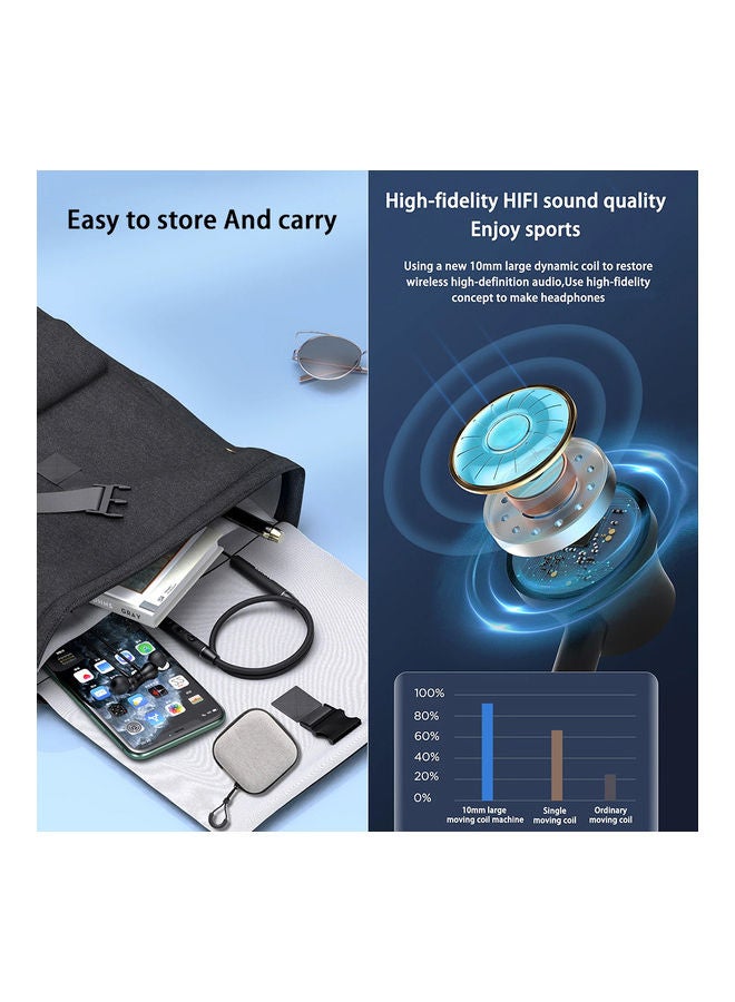 Lenovo QE03 Wireless Earphones Black - Image 5