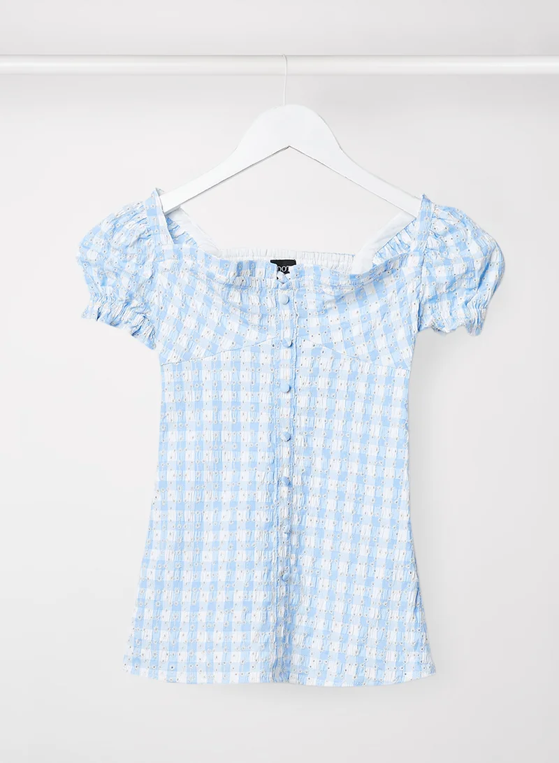 Bardot Junior Kids/Teen Gingham Print Broderie Dress