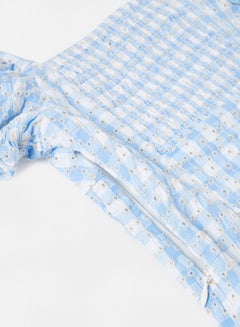 Bardot Junior Kids/Teen Gingham Print Broderie Dress Blue  - Image 3
