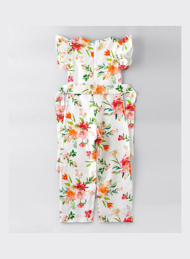 HASHQLO Flower Printed Full Length Jumpsuit Multicolour - Image 2