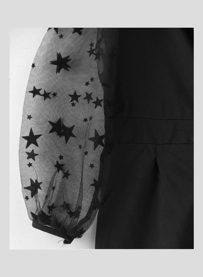 HASHQLO Pearl Belt With Star Embellished Full Length Jumpsuit Black/Grey  - Image 4