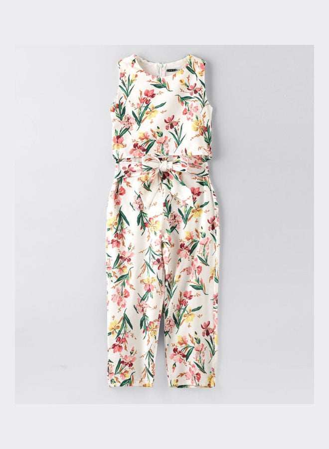 HASHQLO Sleeveless Flower Printed Full Length Jumpsuit Multicolour - Image 1