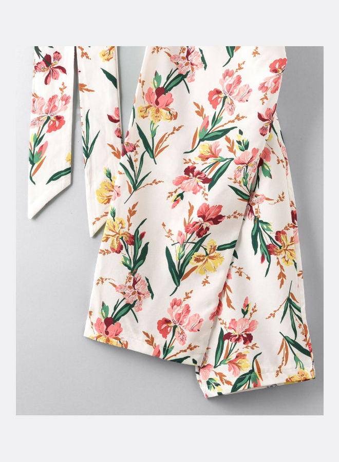 HASHQLO Sleeveless Flower Printed Full Length Jumpsuit Multicolour - Image 4