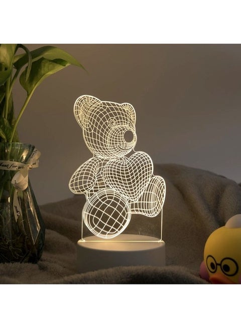 Teddy 3D LED Night Lamp Yellow