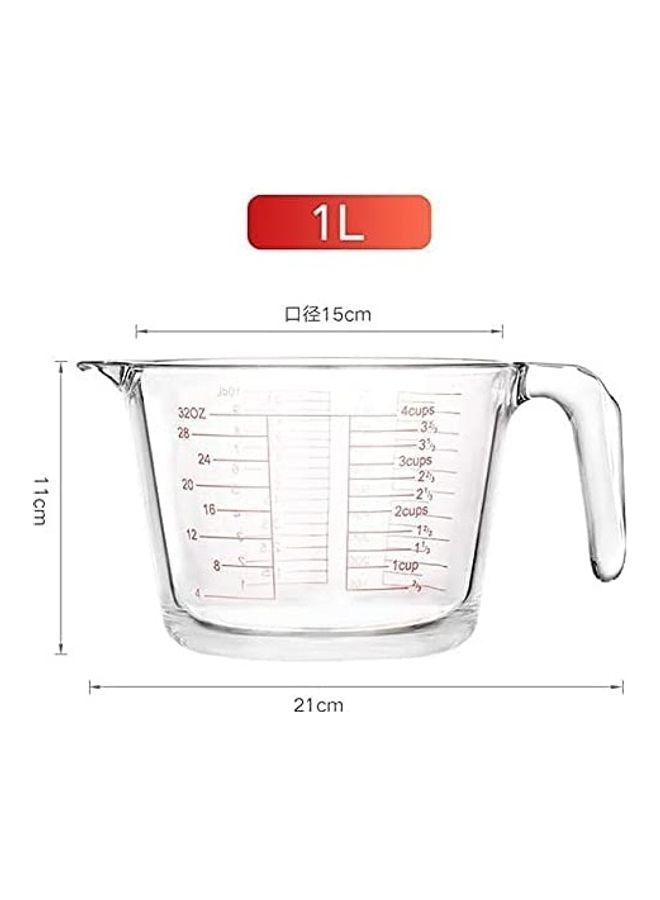 Glass measuring cup With scale Clear 1000ml