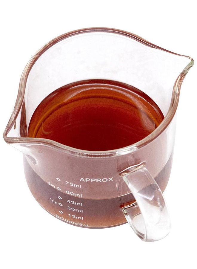 MIBRU Coffee Glass Measuring Cup With Handle Clear 75ml - Image 4
