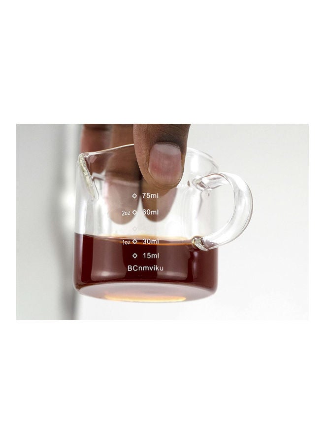 MIBRU Coffee Glass Measuring Cup With Handle Clear 75ml - Image 5