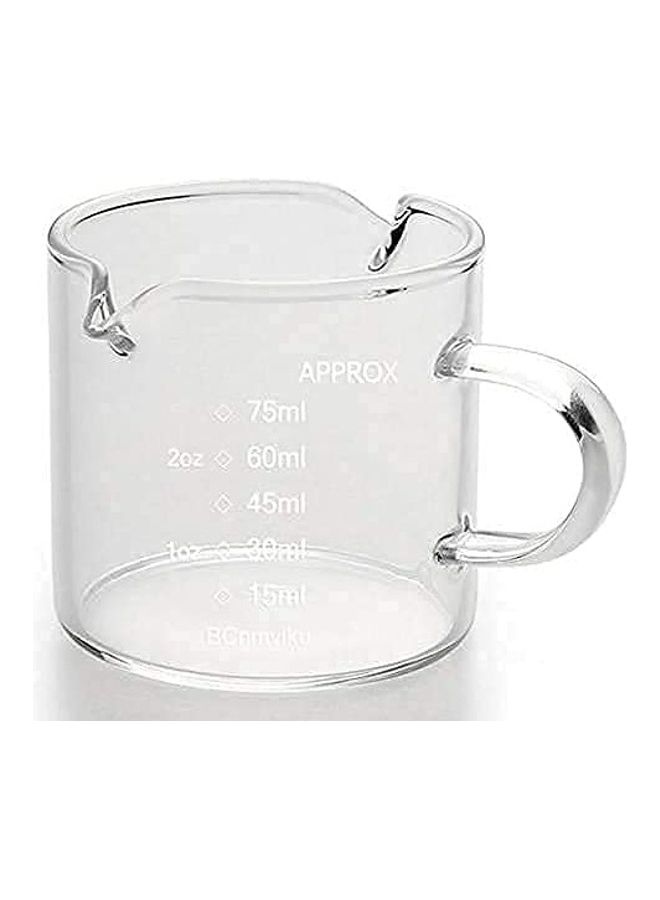 MIBRU Coffee Glass Measuring Cup With Handle Clear 75ml - Image 1