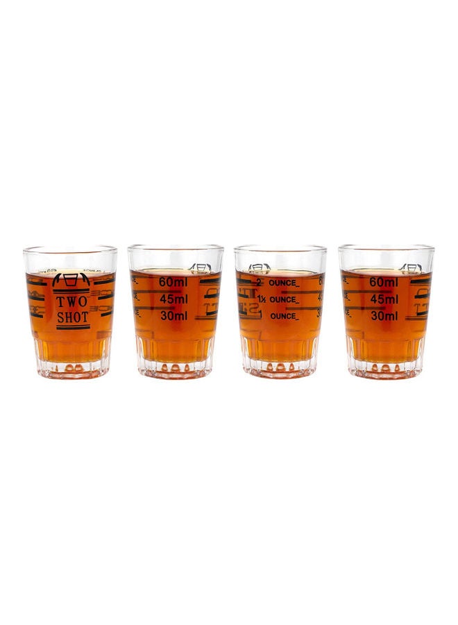 MIBRU 4-Piece Glass Espresso Measuring Cup Scale Clear 60ml - Image 1