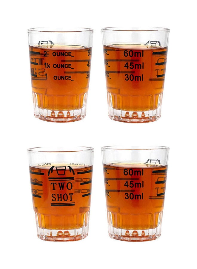 MIBRU 4-Piece Glass Espresso Measuring Cup Scale Clear 60ml - Image 2