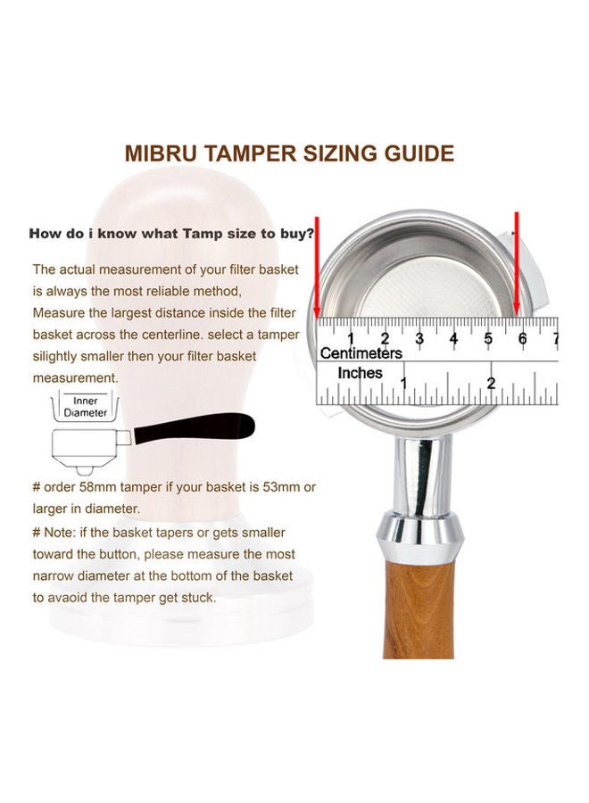 MIBRU Barista Basics Espresso Tamper Brown/Silver - Image 5