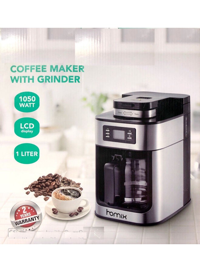 هوميكس ماكينة صنع القهوة مع مطحنة 1.0 L 1050.0 W 2628T فضي - Image 3