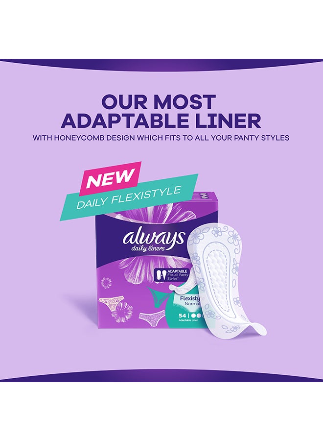 Always - Daily Liners Comfort Protect Flexistyle Pantyliners, Normal, 54 Count - Image 1